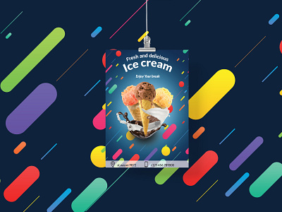 ice cream poster brand branding brochure design photoshop poster