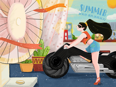 Summer illustration，flat