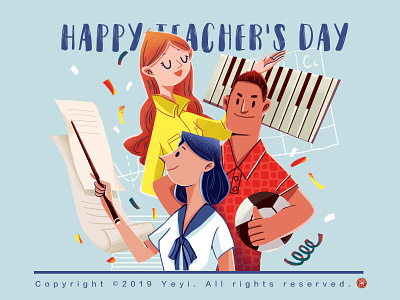Happy Teacher's Day! illustration illustration，flat
