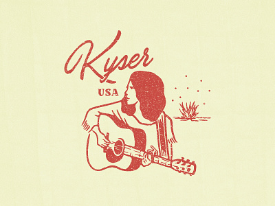 Kyser Musical Products branding illustration shirt texas vintage