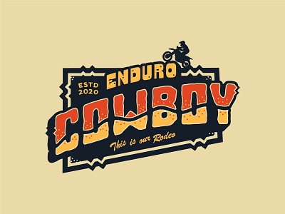 Enduro Cowboy Badge 90s apparel badge branding dirtbike enduro racing southwest