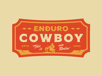 Enduro Cowboy apparel badge branding dirtbike enduro motocross patch southwestern sticker vintage