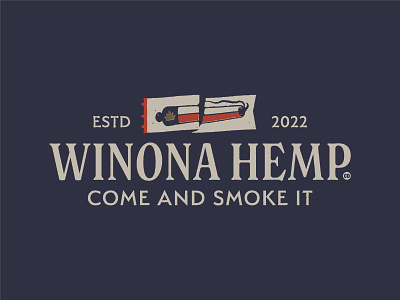 Winona Hemp Company branding cannabis cannon hemp logo smoke texan texas vintage