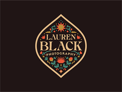 Lauren Black Photography badge branding desert floral flowers folk art logo photo photography sunset texas typography vintage