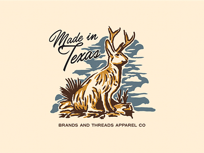 Jackalope apparel design illustration jackalope rabbit shirt southwestern texan texas vintage western