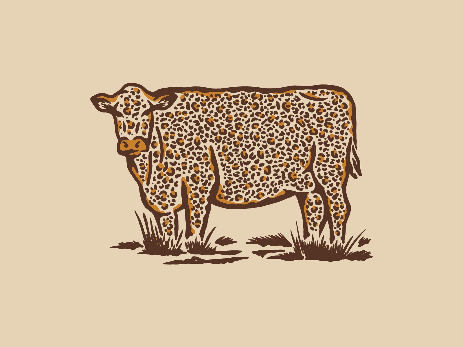 The Fastest Cow in the West animal animal print apparel cattle cheetah cow cowboy cowgirl illustration shirt southern southwestern texan texas vintage