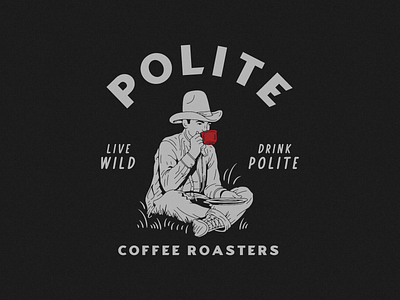 Polite Coffee Roasters apparel coffee coffeeshop cowboy illustration shirt texan texas vintage