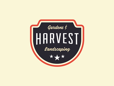 Harvest Gardens and Landscaping Brand 40s america branding gardening logo mark old school organic patriotic vintage ww2