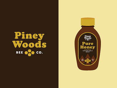 Piney Woods Bee Co branding camp honey label logo packaging texas