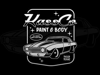 Paint and Body Shop Shirt apparel camaro car illustration retro shirt stars vintage