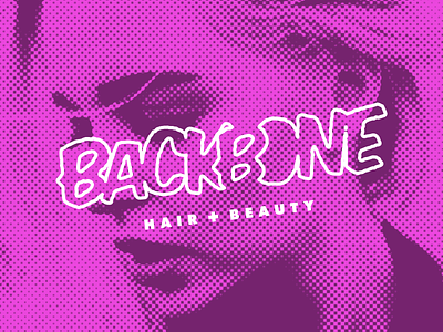 Backbone Hair + Beauty branding comic edgy fashion hair hair salon halftone logo pop art salon