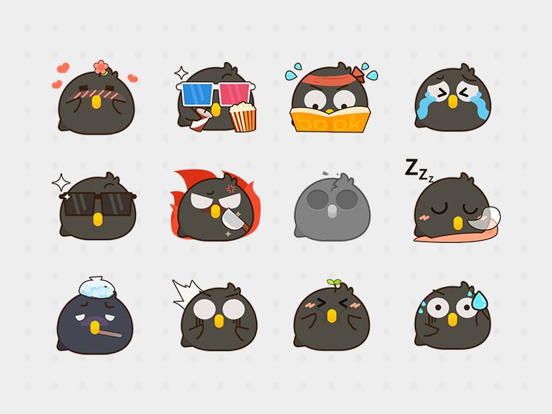 crow emoji by Chiao on Dribbble