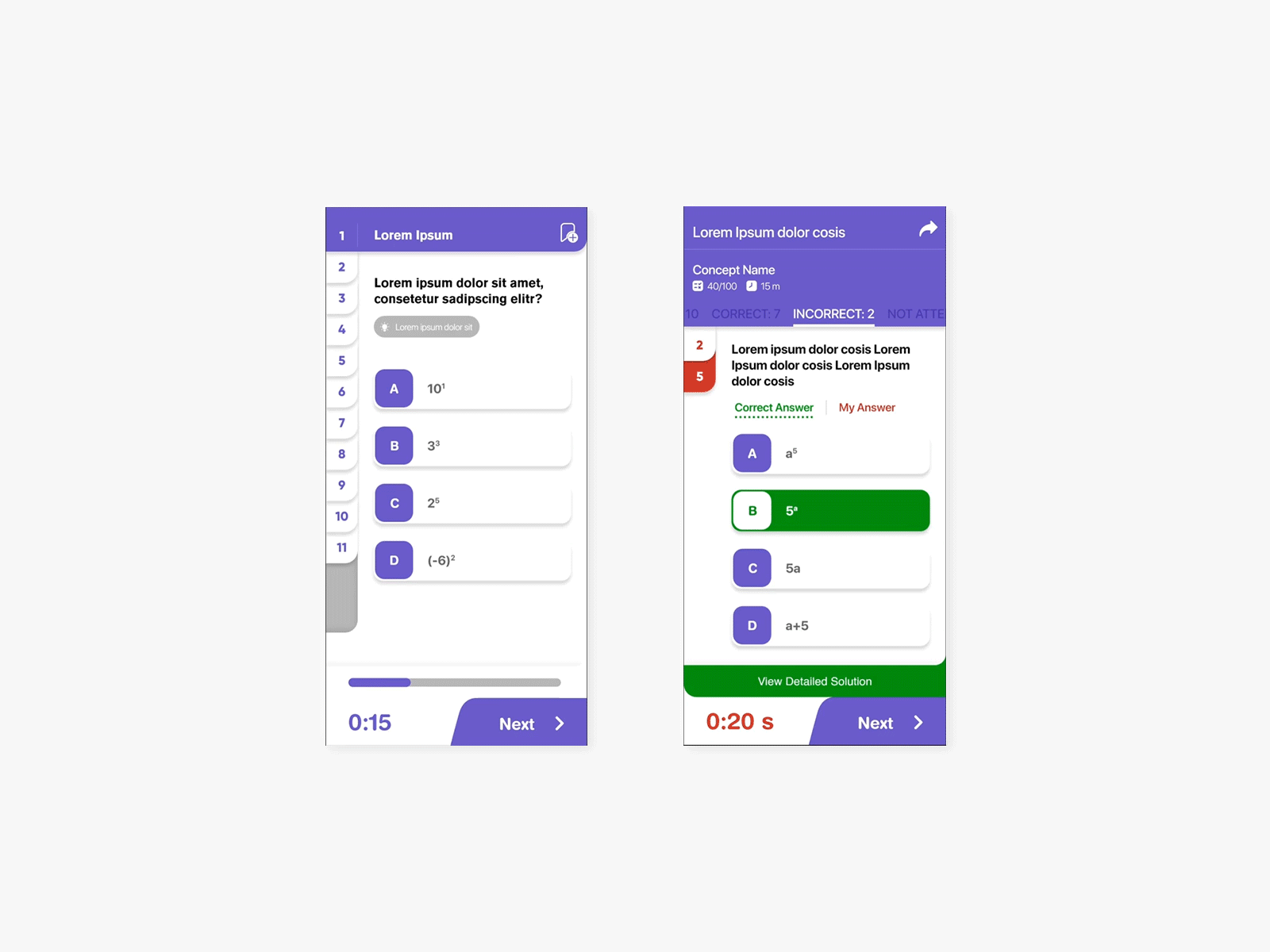 UI Design: Quiz App by vatsha on Dribbble