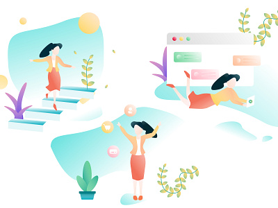 Onboarding Illustrations branding design gradient graphic design illustration onboarding tosca ui ui design ux ux design