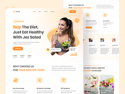 Fruit Salad Landing Page design eat food food order health indonesia landingpage modern salad startup ui uidesign uiux website yogyakarta