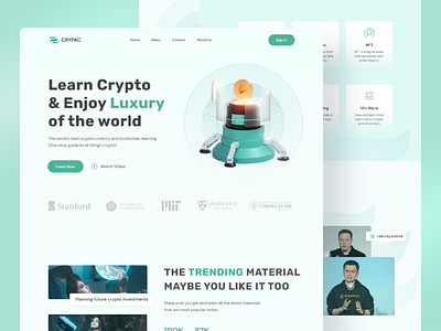 Crypto Academy Landing Page design future modern startup ui uidesign uiux yogyakarta