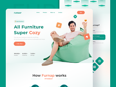 Furnap landing page - Furniture e-commerce best design ecommerce furniture modern popular shop simple trend ui uidesign uiux yogyakarta