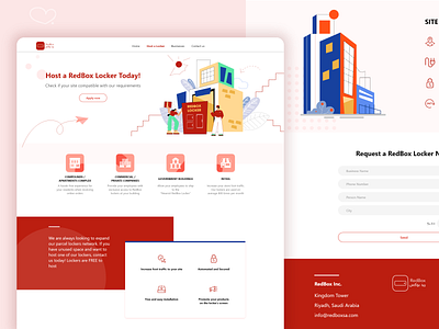 Redbox Landingpage design illustration landingpage locker ui web