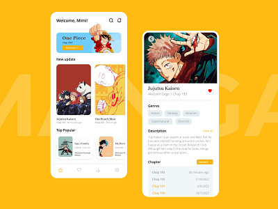 Daily Challenge - Manga App app challenge daily design manga mobile ui