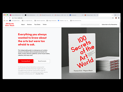 Desktop Landing Page: 100 Secrets of the Art World