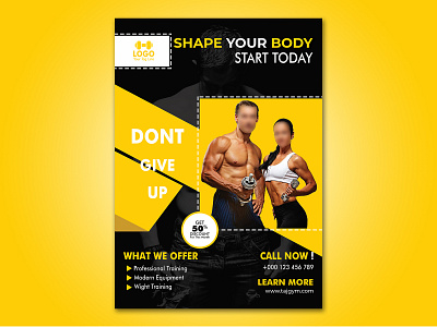 Energetic Fitness Poster fitness flyer graphic design gym illustrator photoshop poster