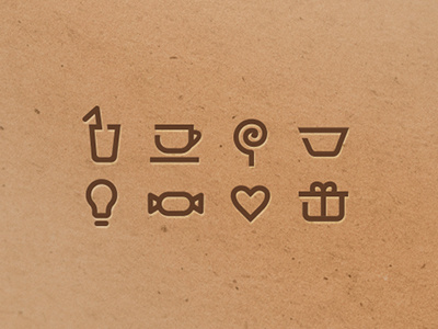 Hope&Glory candy coffee drink gift heart icons idea