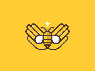 Bee Keep bee branding hands honey logo star