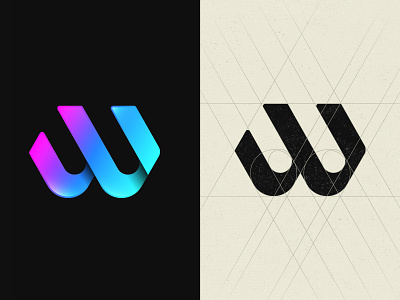 W Logo abstract branding colorful design geometry gradient logo icon letter w logo logo design logo inspiration logotype minimal modern monogram vector w w logo