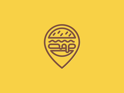 Burger Pin burger icon line location logo pin