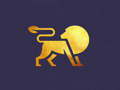 Golden Lion animal branding geometry golden icon illustration lion logo