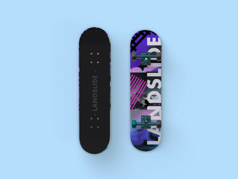 Landslide skateboard design brandmark branding brand ideas inspirations logo abstract skateboard skate graphic design design