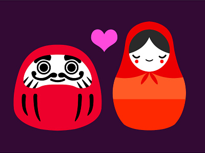 Love knows no frontiers daruma love matryoshka