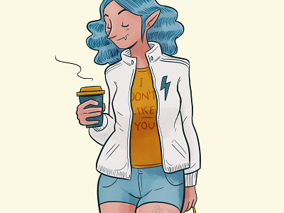 Another girl coffee girl illustration