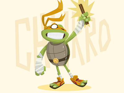 Michelangelo likes churros churro illustration tmnt turtle