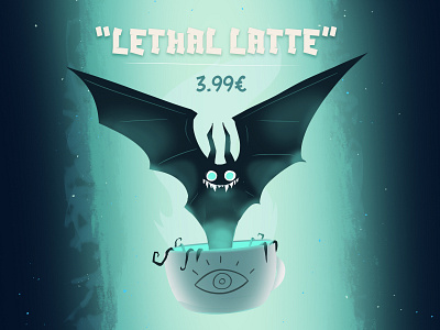 Lethal Latte children book illustration coffee illustration latte spooky