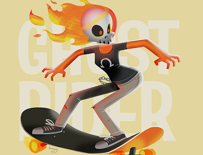 Ghost rider ghost rider illustration skate