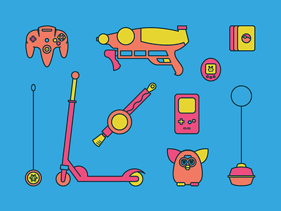 90's Throwback 90s bop it furby gameboy color n64 pokemon razor scooter skip it super soaker tamagotchi yo yo