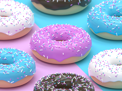 Donuts 3d blender donuts food illustration isometric