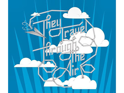 Dribbble Debut graphic design typography paper air plane