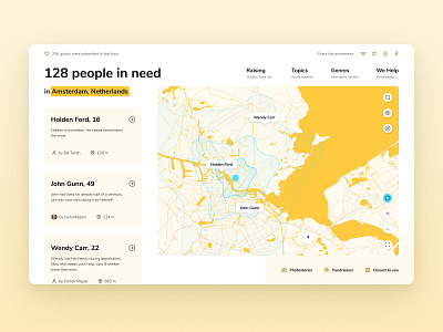 Contribute Goods - Map charity contribute contribution contributor fund funding fundraiser fundraising funds homeless homelessness product design social social app support ui ui design ux ux design