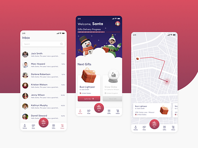 Christmas App app app design christmas design mobile app mobile ui ui ui design uidesign uiux ux uxdesign