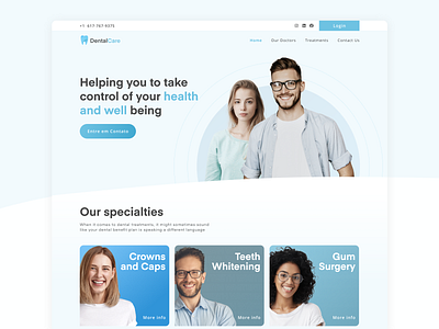 DentalCare Website dental dental care dental clinic dental website design design hero banner hero image landing page landingpage ui ui design uidesign uiux ux uxdesign web design webdesign website website design websites