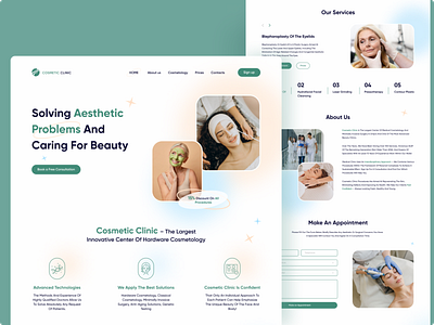 Website For Cosmetics Services app design beaty cosmetics design figma lpg services skin ui ux
