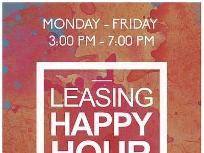 Leasing Happy Hour Flyer for Capstone Cottages design flyer marketing studenthousing