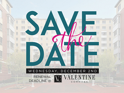 Save the Date Postcard graphic design postcard design student housing marketing