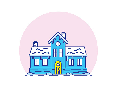 Dreaming of Snow Covered Houses adobe house illustration illustrator snow vector