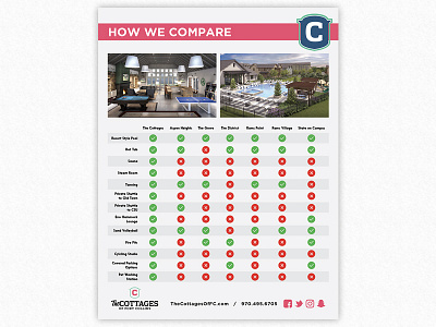Student Housing Comparison Chart Flyer