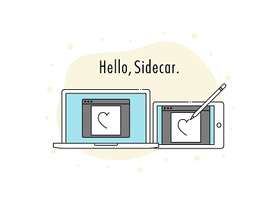 HelloSidecar design flat icon illustration vector