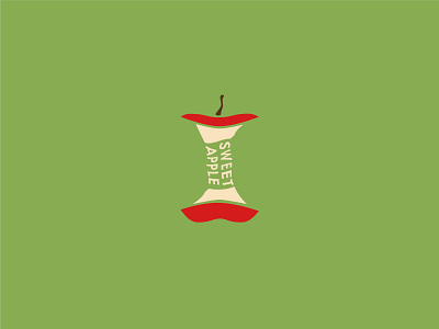 eaten apple design flat illustration vector