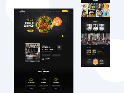 Signature Restaurant & Booking Website Design app booking dark food food app header hotel landing page landingpage minimal restaurant signature theme trend ui ui design ux web design website